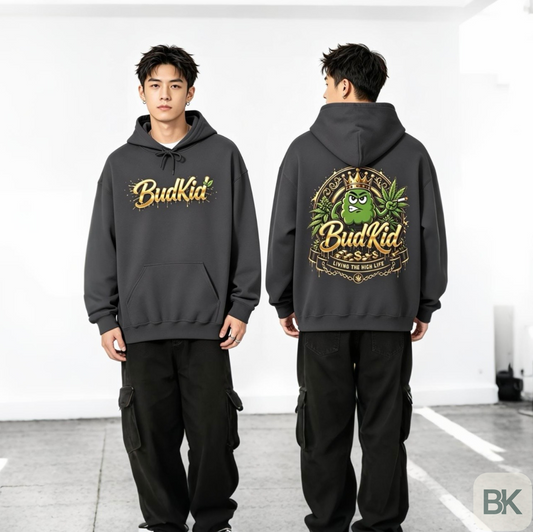 Sudadera con capucha y logo BudKid Gold — Ropa urbana de primera calidad