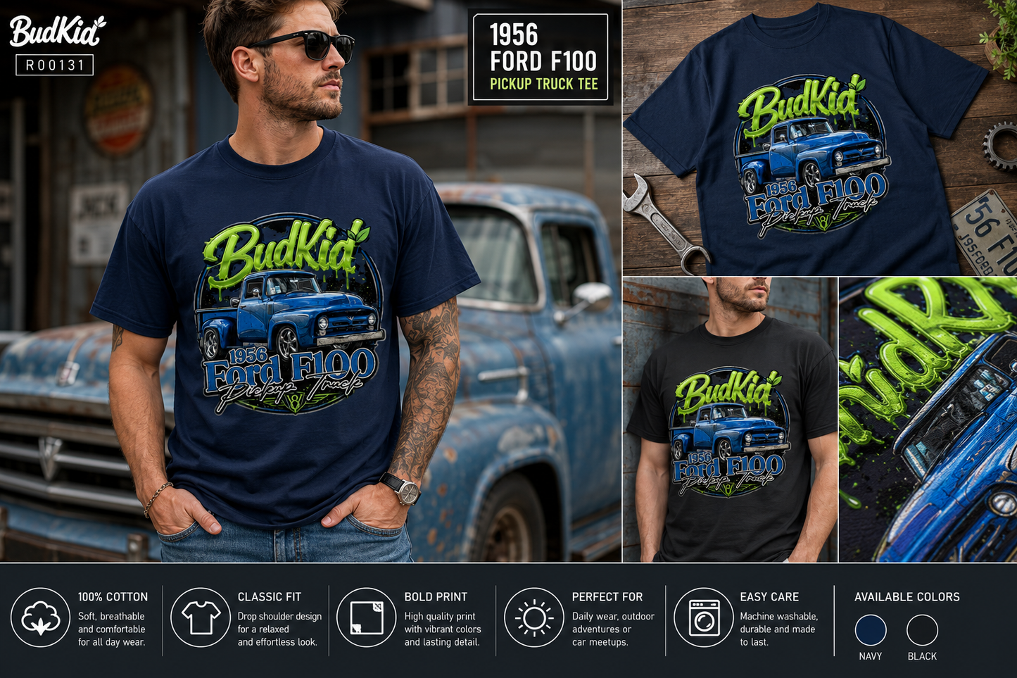1956 Ford F100 Pickup Truck Graphic Tee