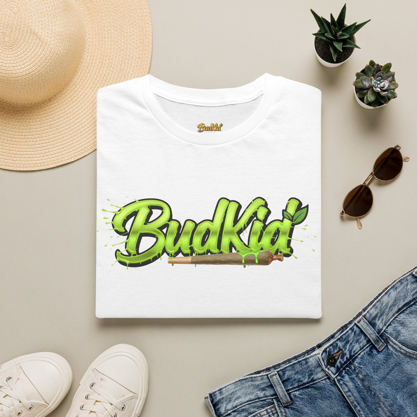 BUDKID GREEN NEON TEE