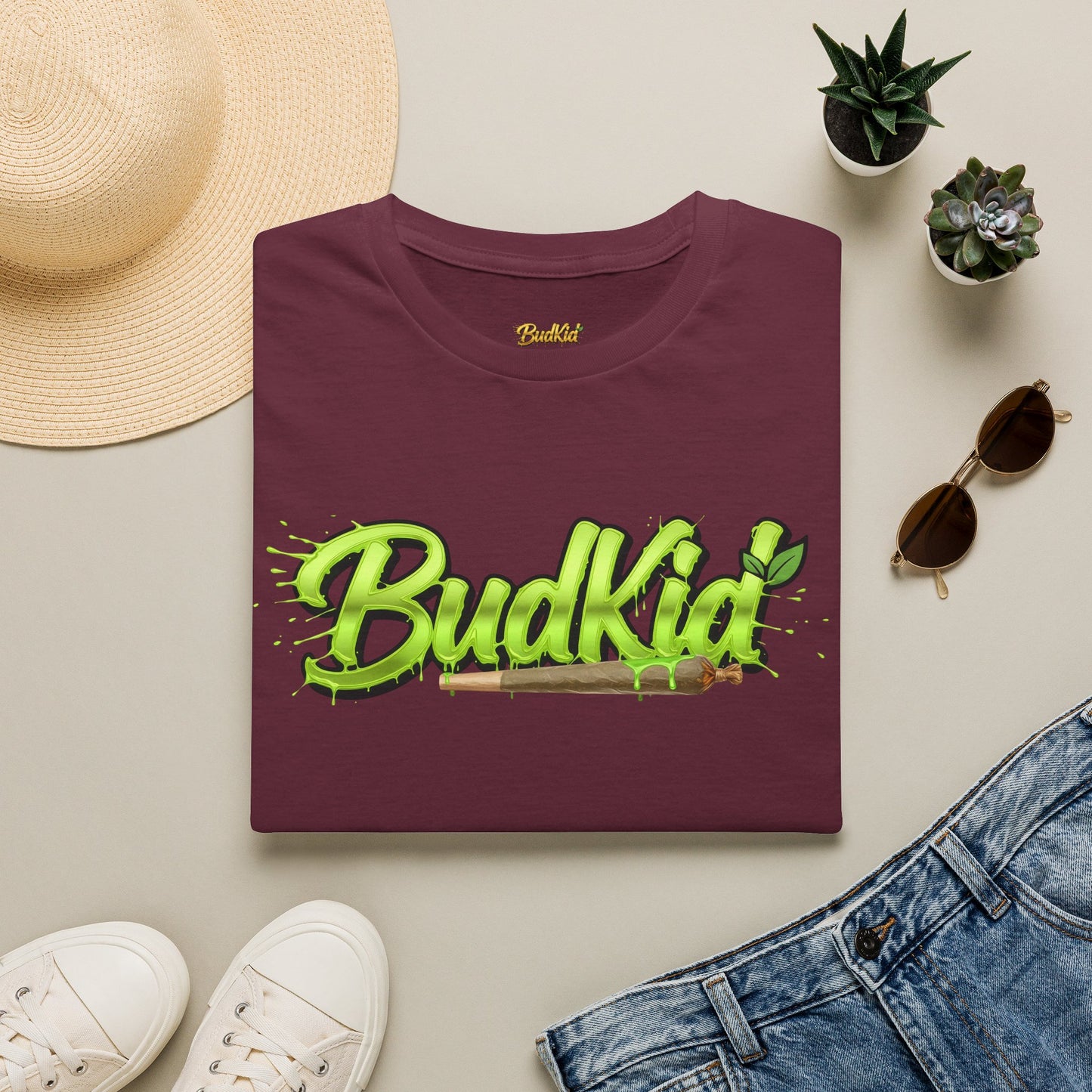 BUDKID GREEN NEON TEE