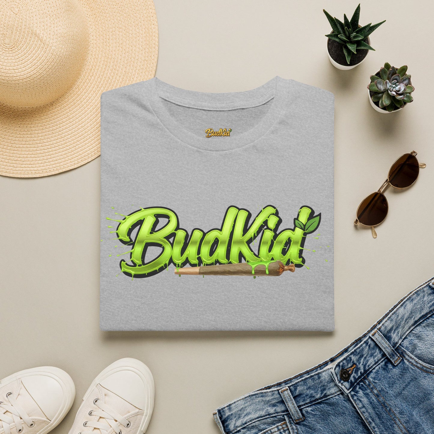 BUDKID GREEN NEON TEE